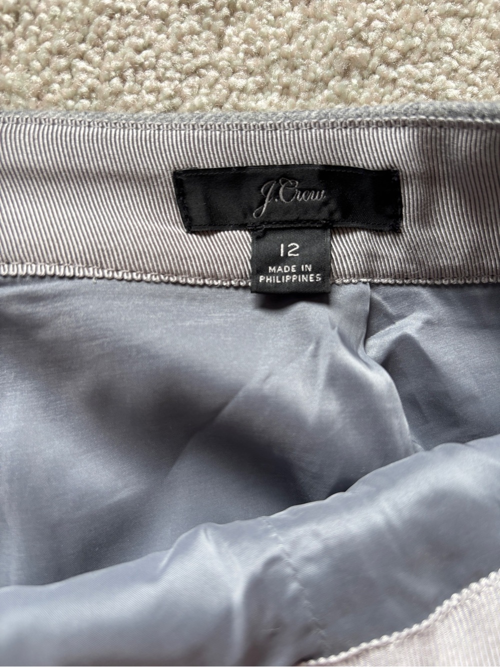 J. Crew Gray Pencil Skirt with Black Velvet Bows Size 12 - Picture 5 of 14